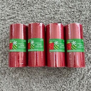 Brother Sister Design Studio Red Glitter Christmas Tulle 6in x 100yd 4 Rolls